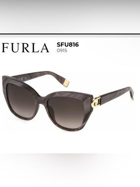 Furla SHINY PEARLY VIOLET / Brown Gradient with gold. Italian Designer